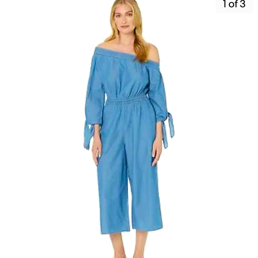MICHAEL Michael Kors Light Cadet Wash One-Shoulder Women Jumpsuits & Rompers